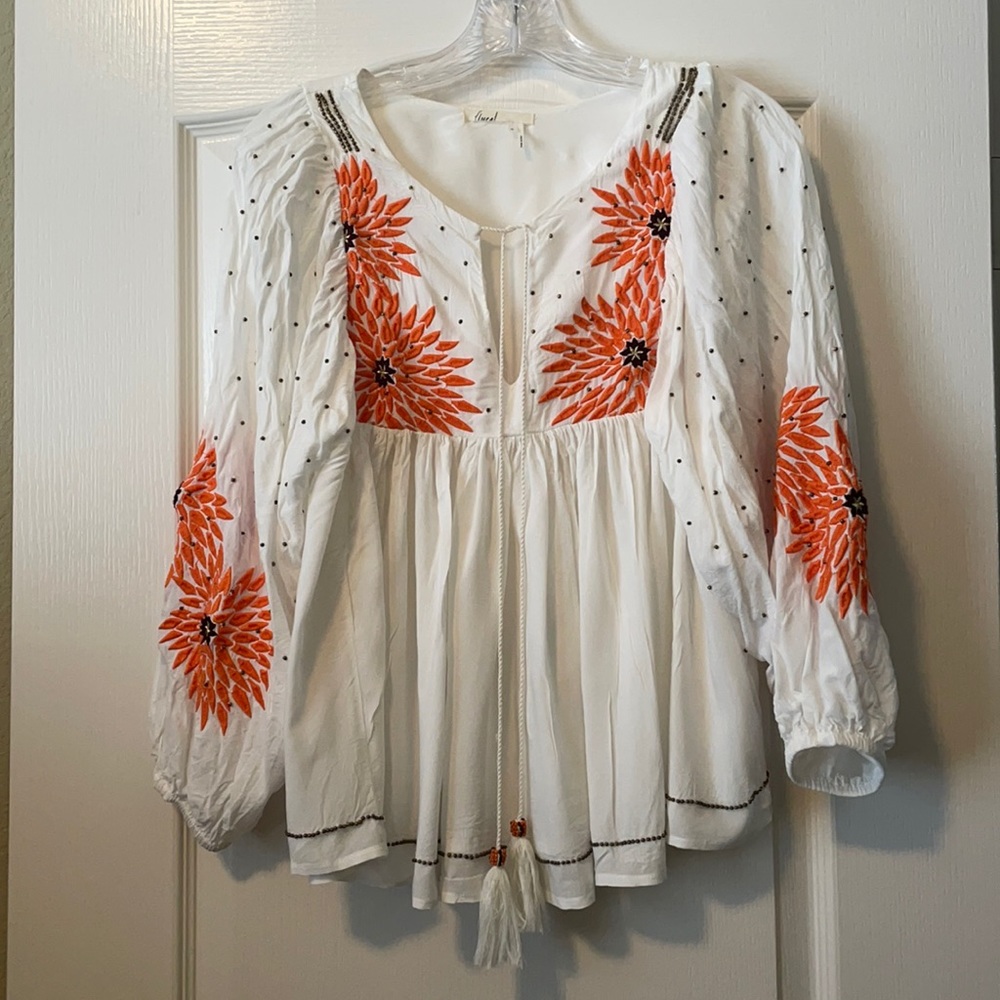 Embroidered boho top